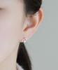 Alleun Silver 925 Heart Cubic Freshwater Pearl Stud Earrings