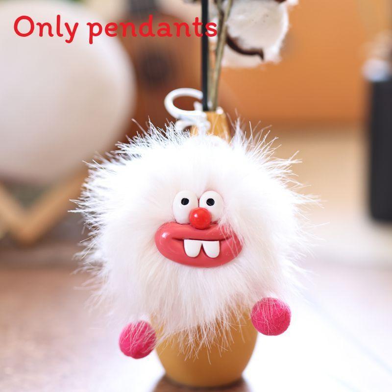 Coal Cute Little Ball Pendant With Bucktooth And Bow Design For Kids Teen And