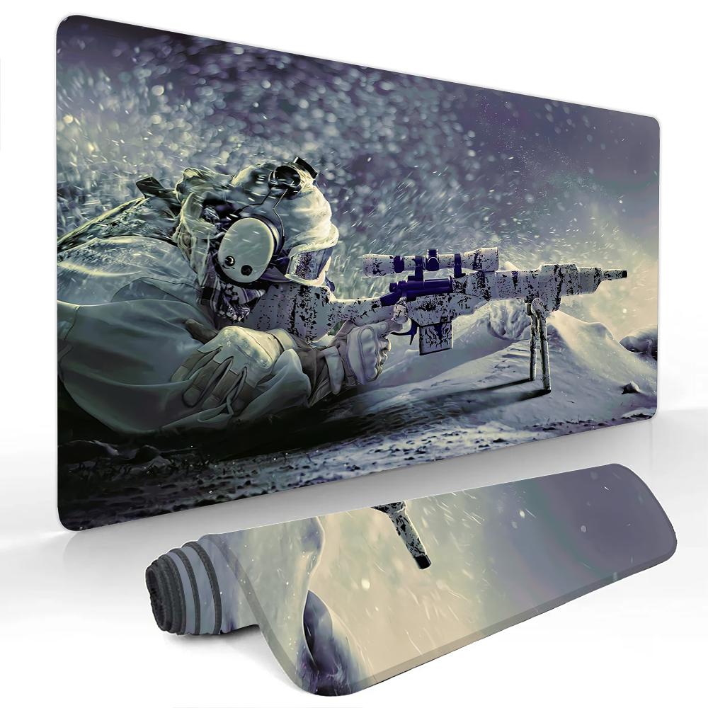 Snow tactical sniper large gaming Mouse Pad NonSlip Durable Desk Mat with Stitched Edge pc accessories Gaming mats Extended pad