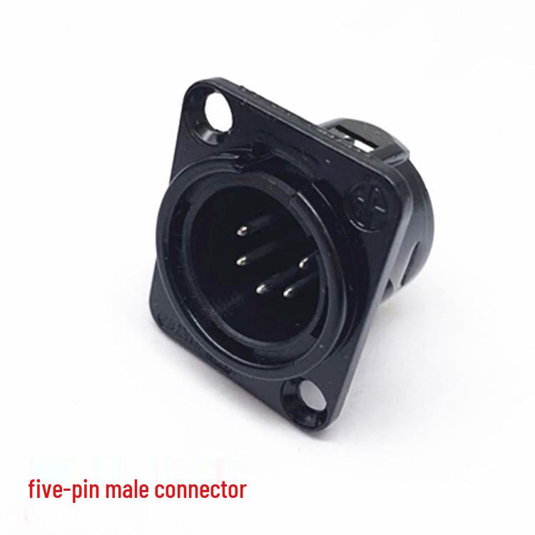 Black Metal XLR Audio Connectors: 3-Pin, 4-Pin, 5-Pin Male & Female Microphone Sockets