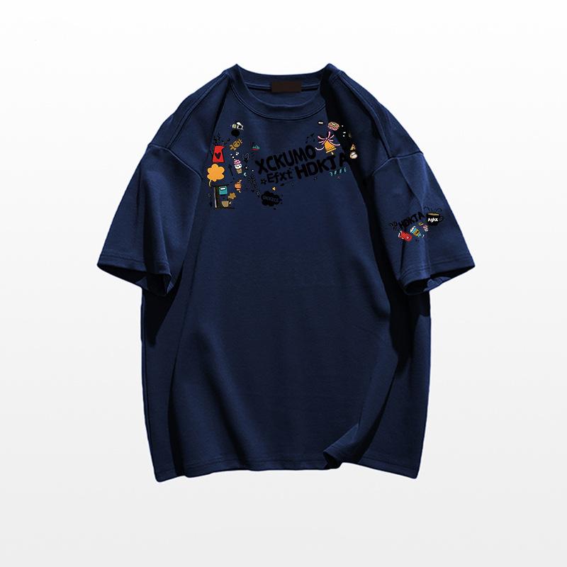 Women's Casual Cotton T-Shirt With Snack and Letter Print Loose Fit Plus Size M-6XL