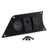 Red LED Rocker Switch Panel with Dual USB Charger Voltmeter for Racing Car RV