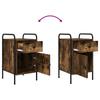 Nightstand Smoked Oak 35 X 36.5 X 61 Cm Engineered Wood