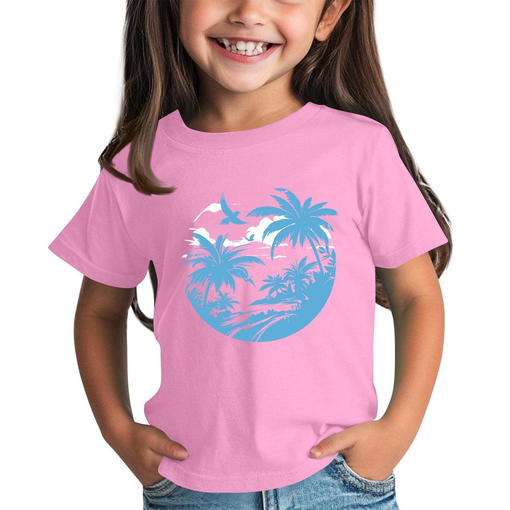 Kleinkind Mädchen Jungen T-Shirts Kinder Top Jungen und Mädchen Bedrucktes Kurzarm T-Shirt