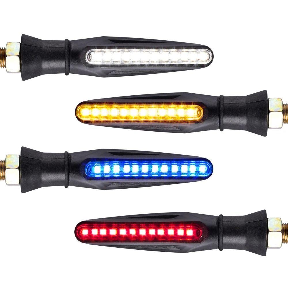 4Pcs 12V Signal Indicators Lights Universal Side-glowing Turn Signal  Motorcycle Accessories