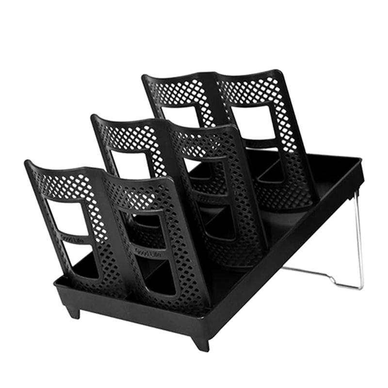 

For Coffee Cup Holder, For Coffee Breakroom Home, Disposable Cups Organizer With Stand, 6 Slots, Lid Dispenser Included чорний