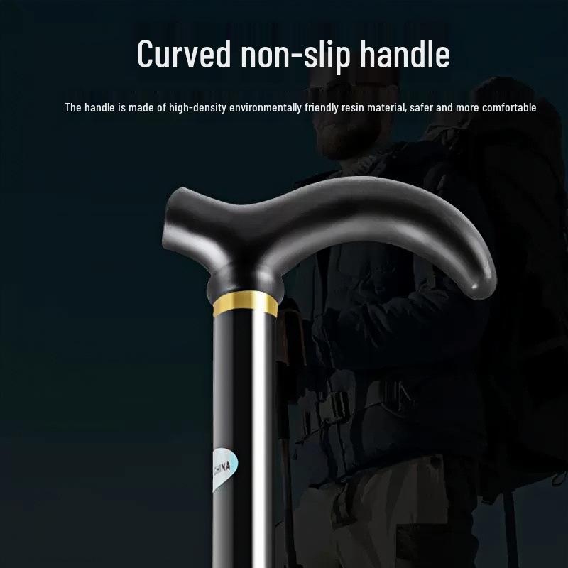 Telescopic Folding Hiking Stick: 5-Section Adjustable Pole for Men & Women