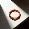 Unisex Red Agate & Hetian Jade Zodiac Bracelet, Prayer Beads, Retro Style