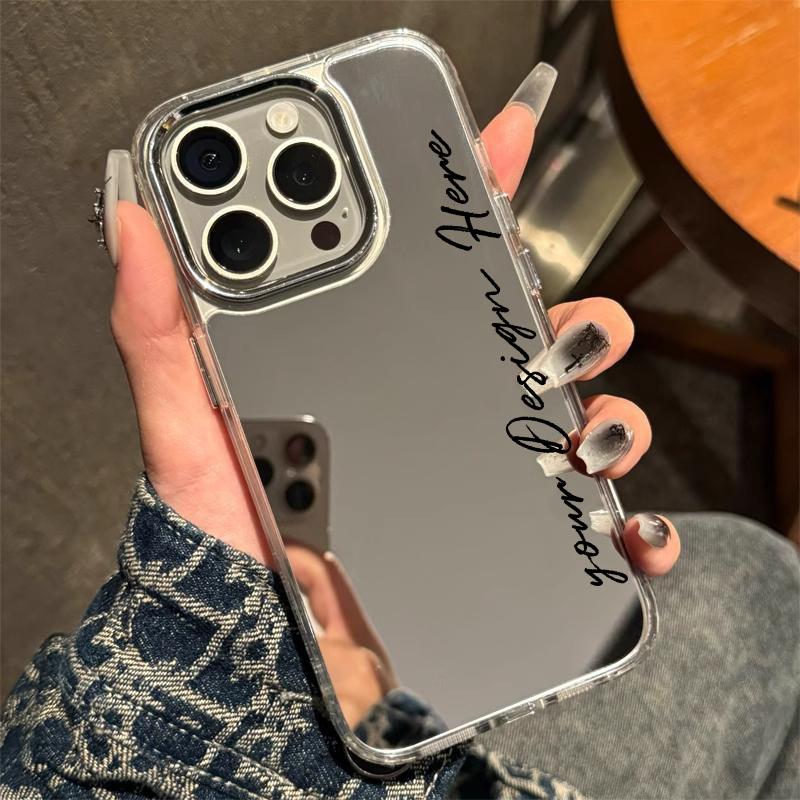 Personalisierte Kundenspezifische Namens-DIY-Handyhülle Spiegel für motorola moto g85 g84 g60s g32 g30 g22 Sturzsichere Schutzhülle