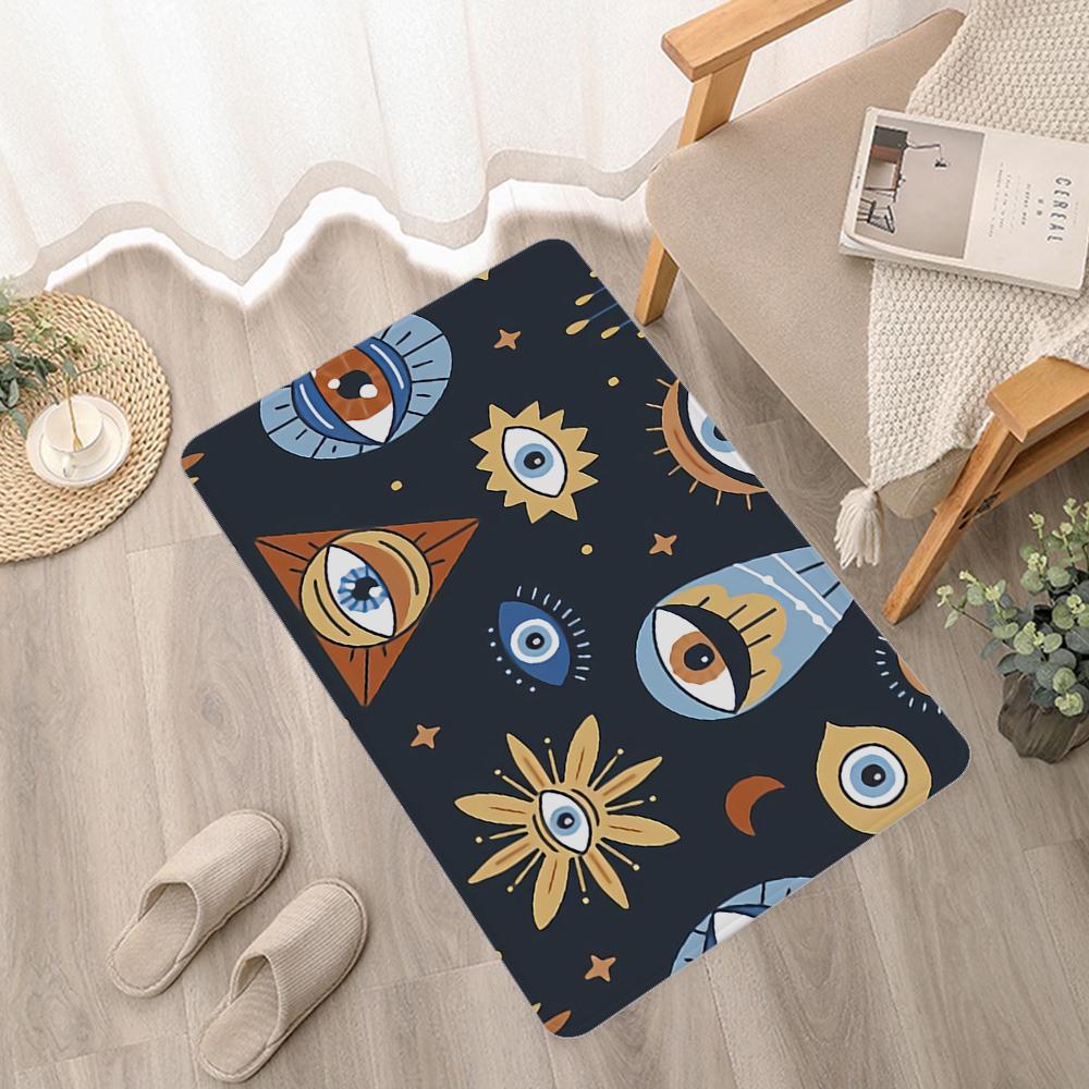 Evil Eyes Printed Entrance Door Mat Kids Room Bedroom Decoration Balcony Anti-Slip Doormat Living Room Modern Home Decor