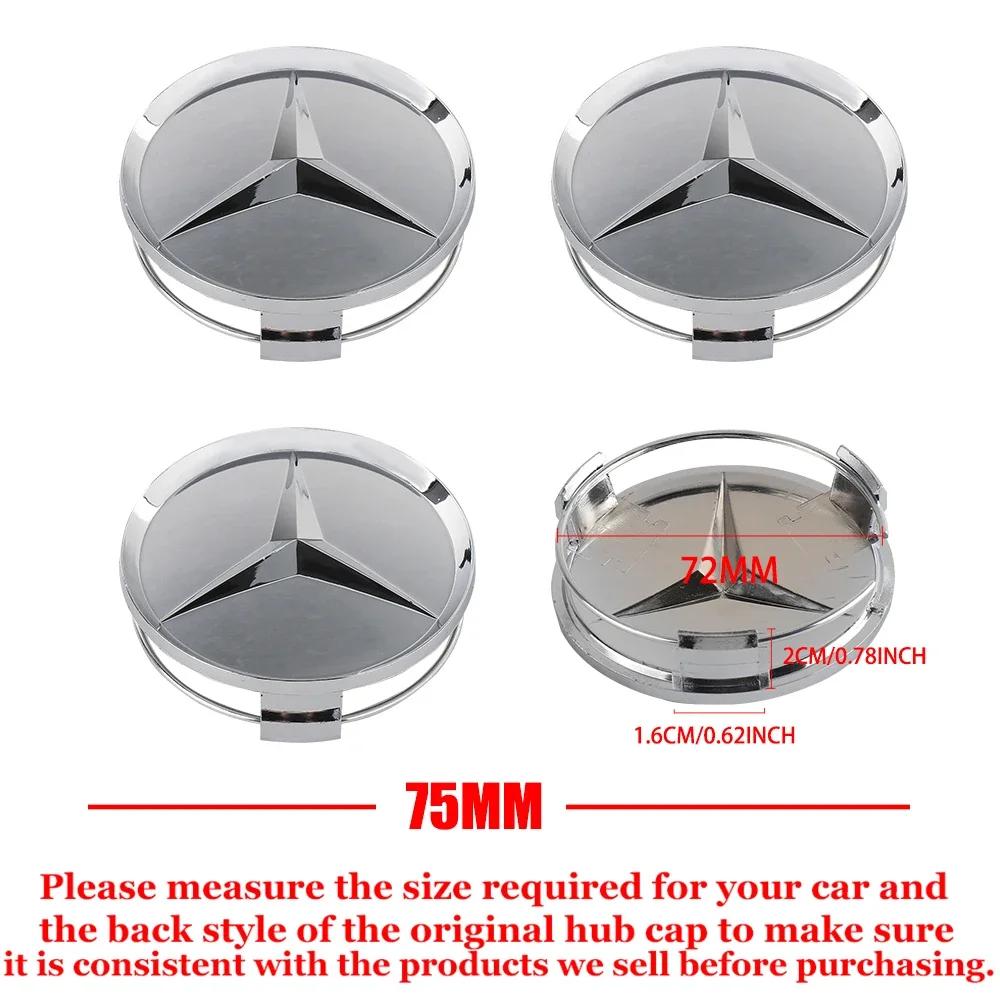 DIQ4   Hot 2025 4pcs Car Wheel Center Cover Stickers Hub Cap Auto Decoration Accessories For Mercedes Benz AMG W212 W204 W211W168 W213
