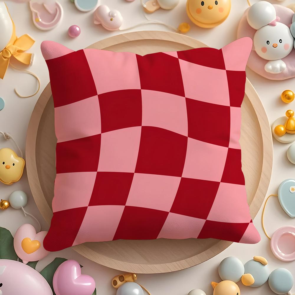Space Distortion Grid Diagram Cushion Cover Short Plush DoubleSided Printing Home Machine Washable In Warm Winter Pillow Cover