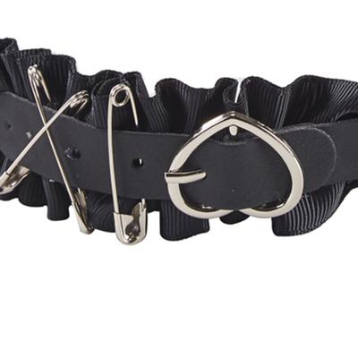 Plissee Stirnband Y2k Schnalle Stirnband für Frauen Gothic Stirnband Schwarz Lolita Stirnband Punk Stirnband Goths Headpiece