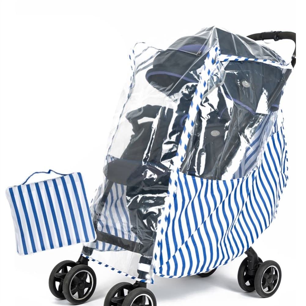 

Ogawa LINEDROPS Stripe Water-Repellent Stroller Cover (A-type, B-type, Buggy-type compatible) with Storage Bag and Reflective Tape (53265)