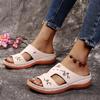 Fashion Summer Woman's Slippers Fashion Embroider Flowers Sandals Women Comfortable Wedge Beach Shoes Peep Toe Women Sandalias De Mujer