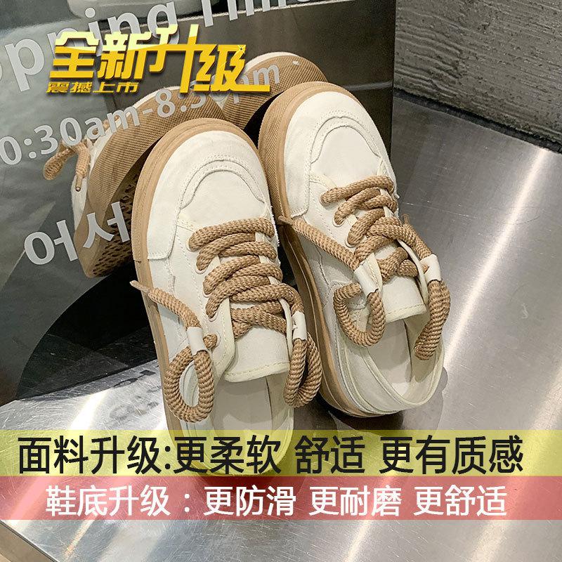 Thin Breathable Canvas Shoes for Women's 2025 Autumn New Student Casual Board Shoes Rose Red Foot Stepping Two Wearing White Shoes