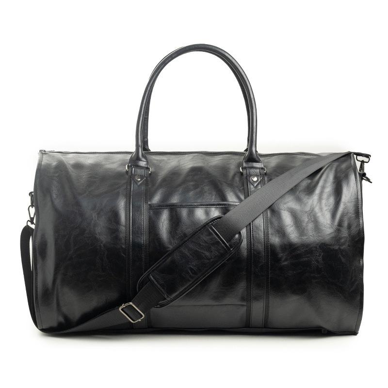 

In-Stock Leather Carry-on Garment Bag: Convertible Men s Suitcase with Shoe Compartment 55*30*30 CM чёрный