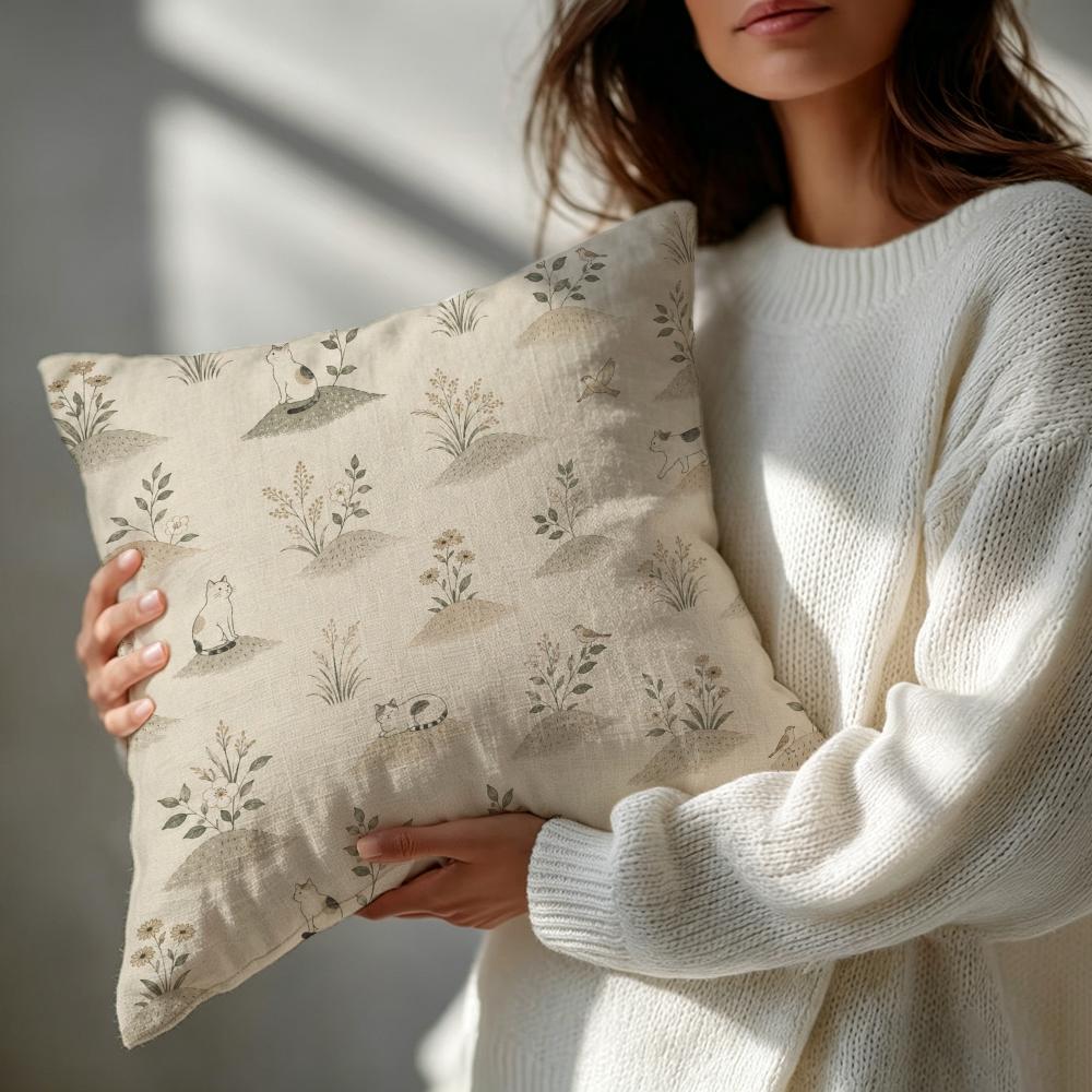 Stil Japanisch Natürlich Handgezeichnet Kissenbezug Gemustert Kissenbezug Romantisch Gemütlich Zuhause Sofa Dekoration
