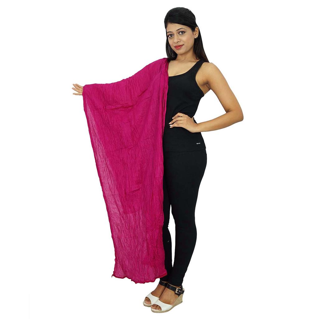 Stolă Lungă Amestec Bumbac Dupatta Înfășurare Gât Îmbrăcăminte Femei Eșarfe Indiene Chunni Cadou Pentru