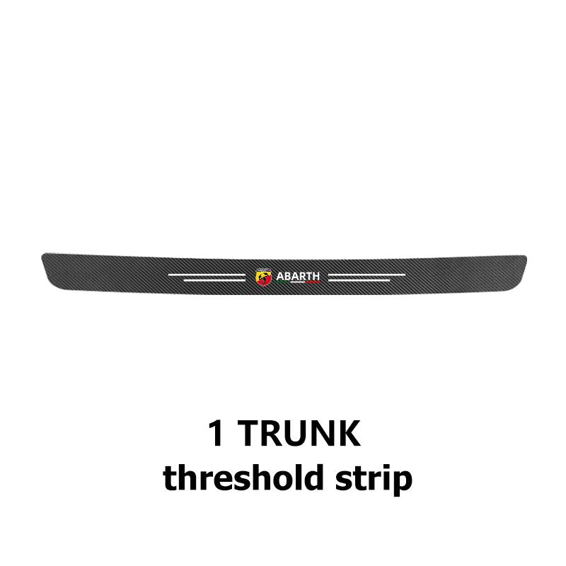 For Abarth Car Door Sill Scuff Plate Decor Carbon Fiber Stickers FIAT 500 Doblo Tipo FR Panda Argo Freemont Bravo Punto