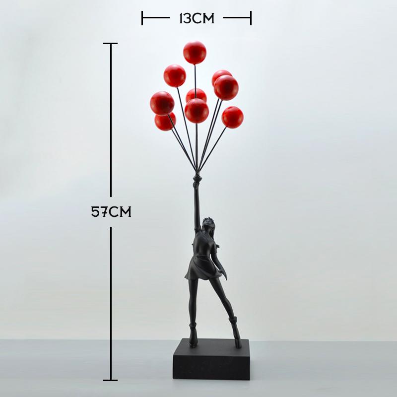 

New Balloon Girl Resin Sculptures Figurines Banksy Flying Balloon Girl Statue Home Decoration Luxury Living Room Desk Decor Gift