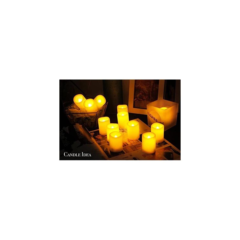 LED Flameless Flickering Votive Tea Lights Candle Battery Operated Set of 24 / Electric Flicker Tealights Bulk Fake Candles for Wedding, Party, F