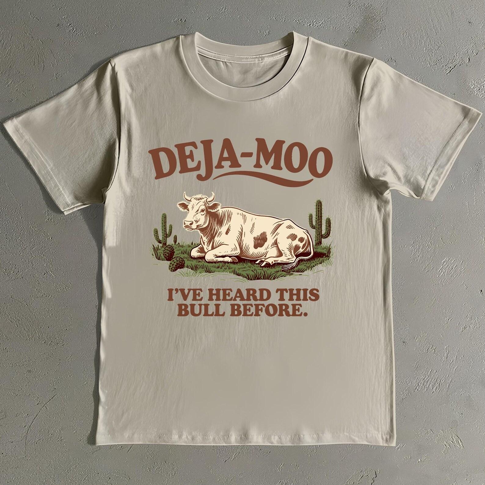 Deja-Moo Cow T-Shirt: Funny Vintage Western Tee XL