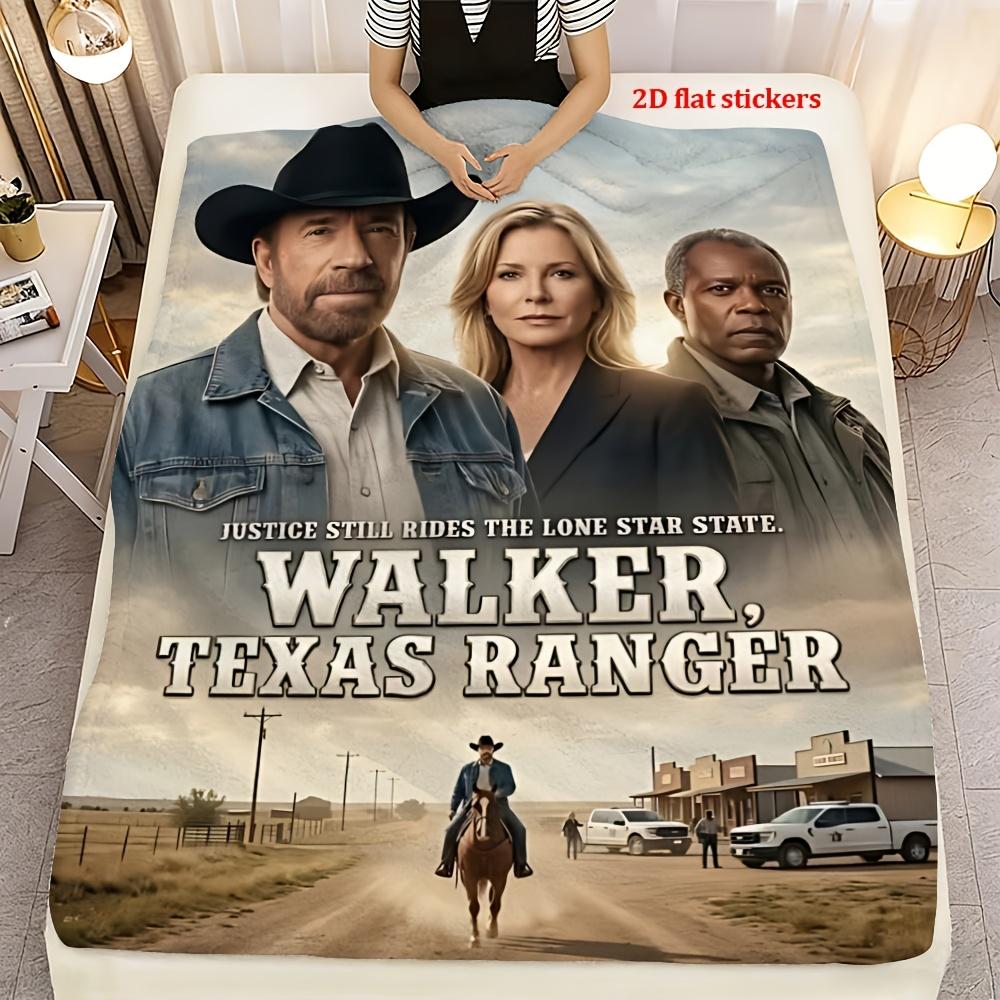 Customize 2D Crime Western TV Series W-Walker Texas Ranger Seasons Drama 1pc Printed Flannel Blanket, Suitable for All Seasons,