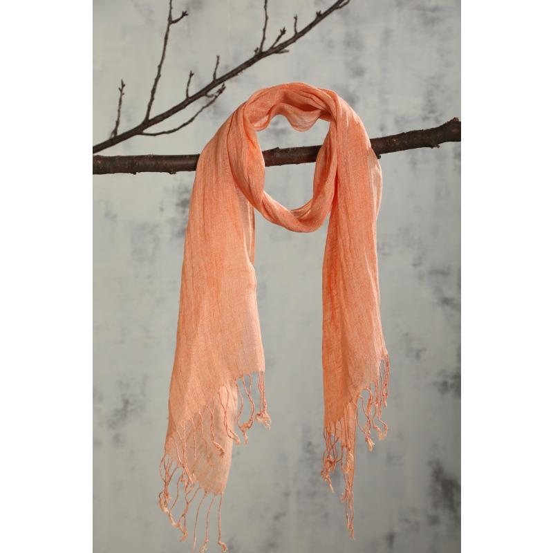 Monochrome Linen Scarf Hemp Gray Effect Couple Scarf Literary Tassel Shawl Solid Color High-End Silk Scarf