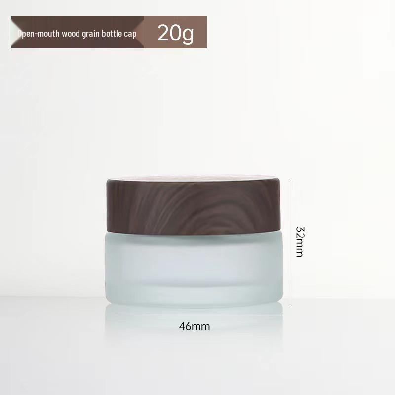Tarro de Crema Cremosa Esmerilado con Veta de Madera - Botella Cosmética Sellada para Contorno de Ojos y Crema Facial Oscura Recargable
