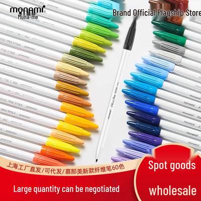 Korean Munamy 60-Color Water-based Fiber and Gel Pens, Fine Liner for Note-taking and Planning