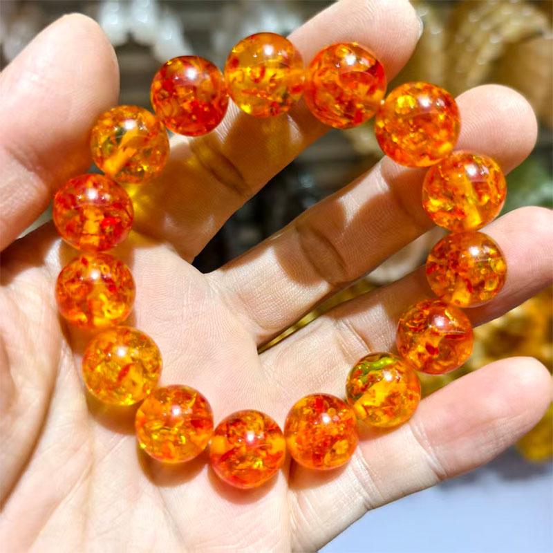 Second Generation Honeycomb Amber Flower Bracelet for Men and Women
