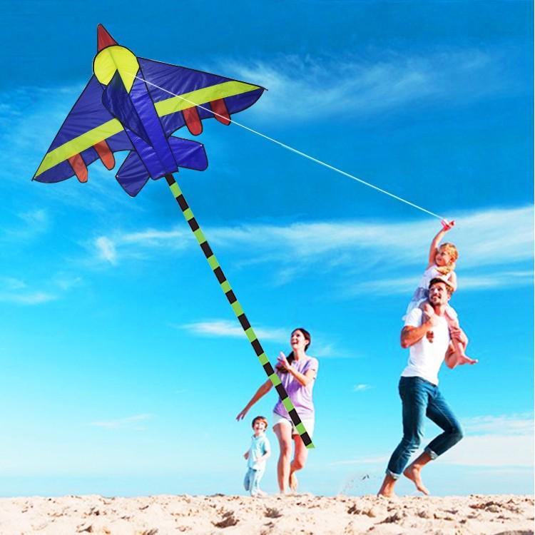 Red & Blue Airplane Kite for Kids & Adults - Easy To Fly, Outdoor Fun, 1.4m & 1.6m Sizes