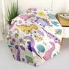 Dinosaur, Rainbow Themed Automatic Opening and Closing Umbrella, Compact Travel Umbrella, Lightweight and Portable, Suitable for Beach Commu