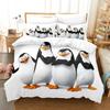 Cartoon Duvet Cover Pillowcase Penguins Madagascar Bedding Set Adult Boy Girl Bedroom Decoration Children Single Double size