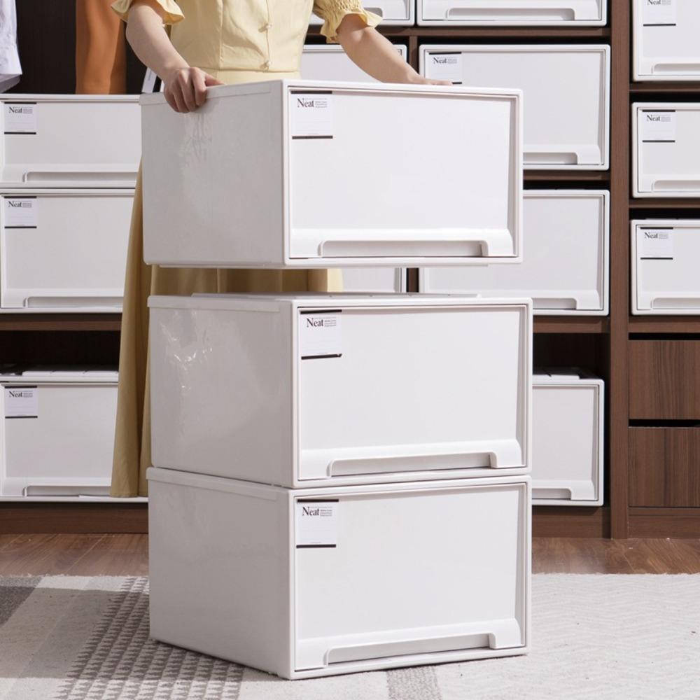 Plastic Drawer Storage Box Combinable Bedside Storage Containers  Wardrobe