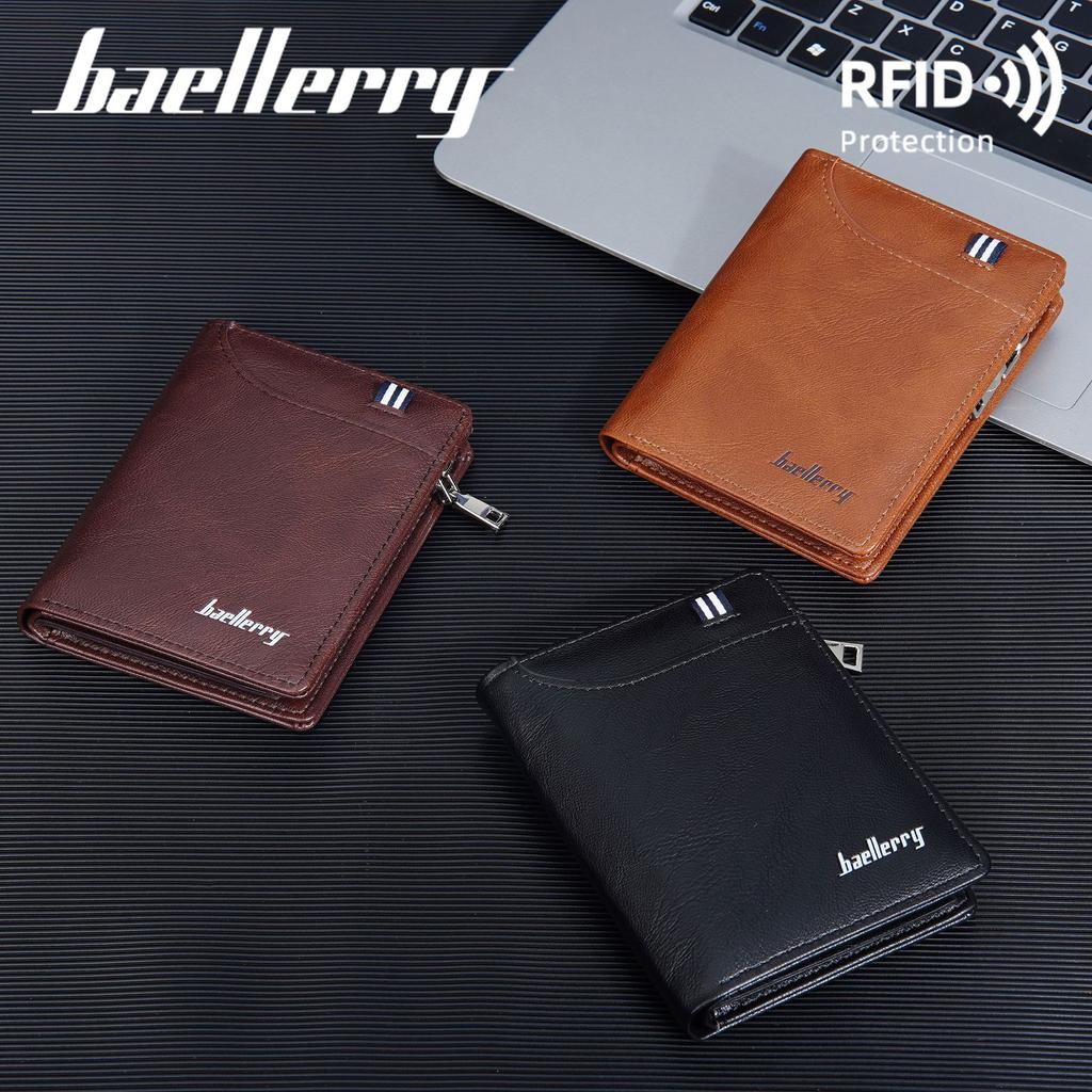 Yeni erkek cüzdanı kısa, iş çok kartlı fermuarlı bozuk para çantası cüzdan