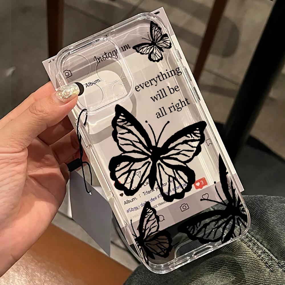 Trendy Butterfly Phone Case For Xiaomi 17 Pro Max 15T 14T 13T 12T Pro For Xiaomi 15 14 13 12 Mi 11 Lite 5G Transparent TPU Cover