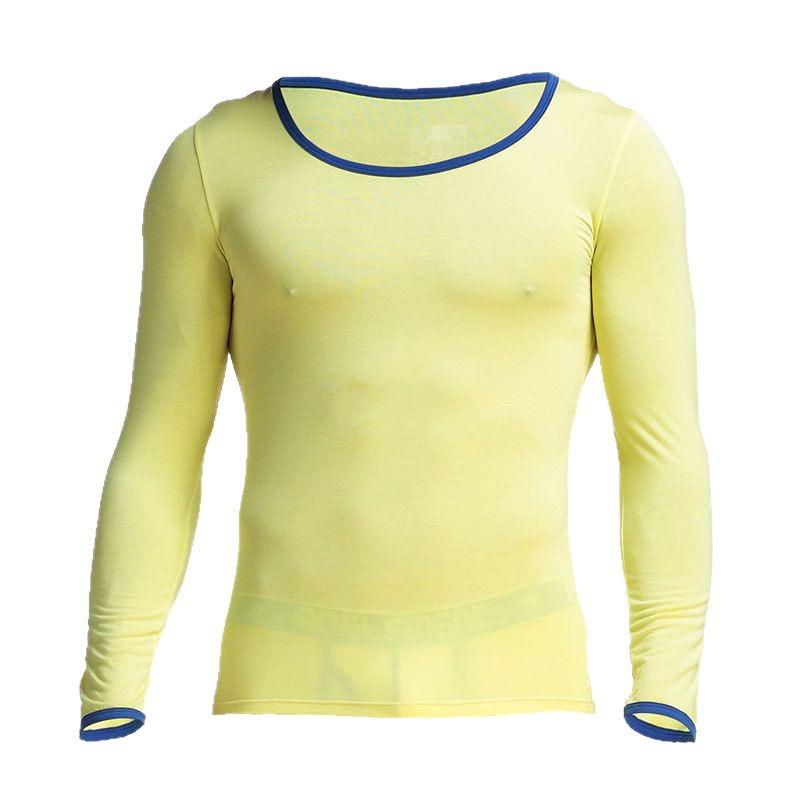 Men's Slim-Fit Thermal Round Neck Shirt - Lightweight Autumn Layer