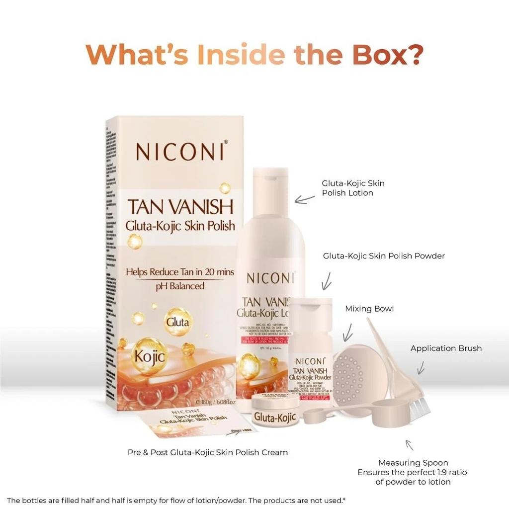 NICONI Tan Vanish Gluta-Kojic Rimozione Istantanea dell'Abbronzatura e Glow 180g