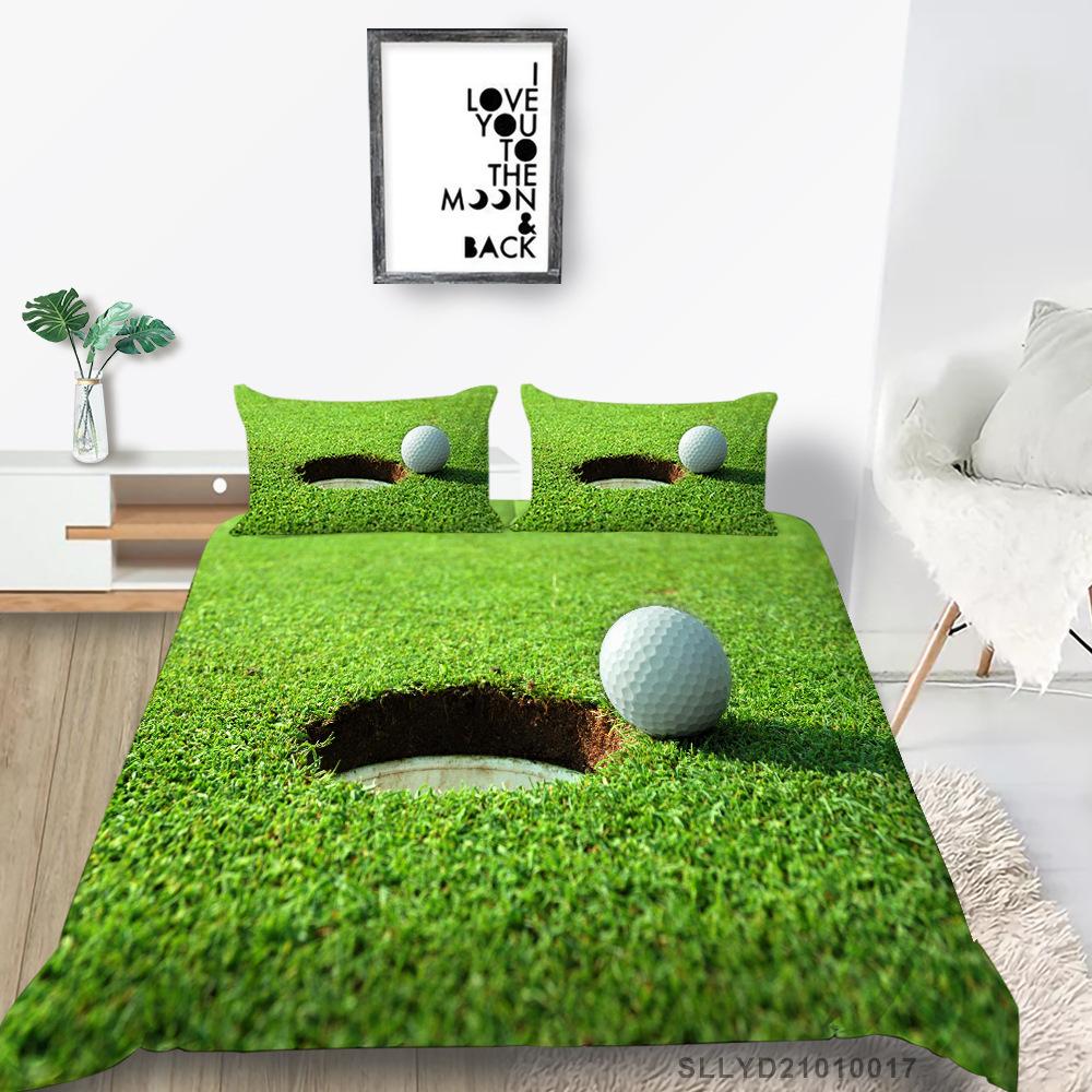 Golf 3D Digital Printing Polyester Bedding Two Or Three-Piece Set Can Be Mixed Batch