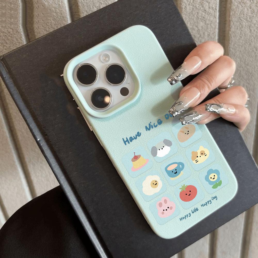 Phone Case for iPhone 11 13 Case iPhone 12 14 15 16 Pro Max 12 Pro 15 Plus Leather Painted Waterproof Drop-proof and Wear-resistant Cartoon
