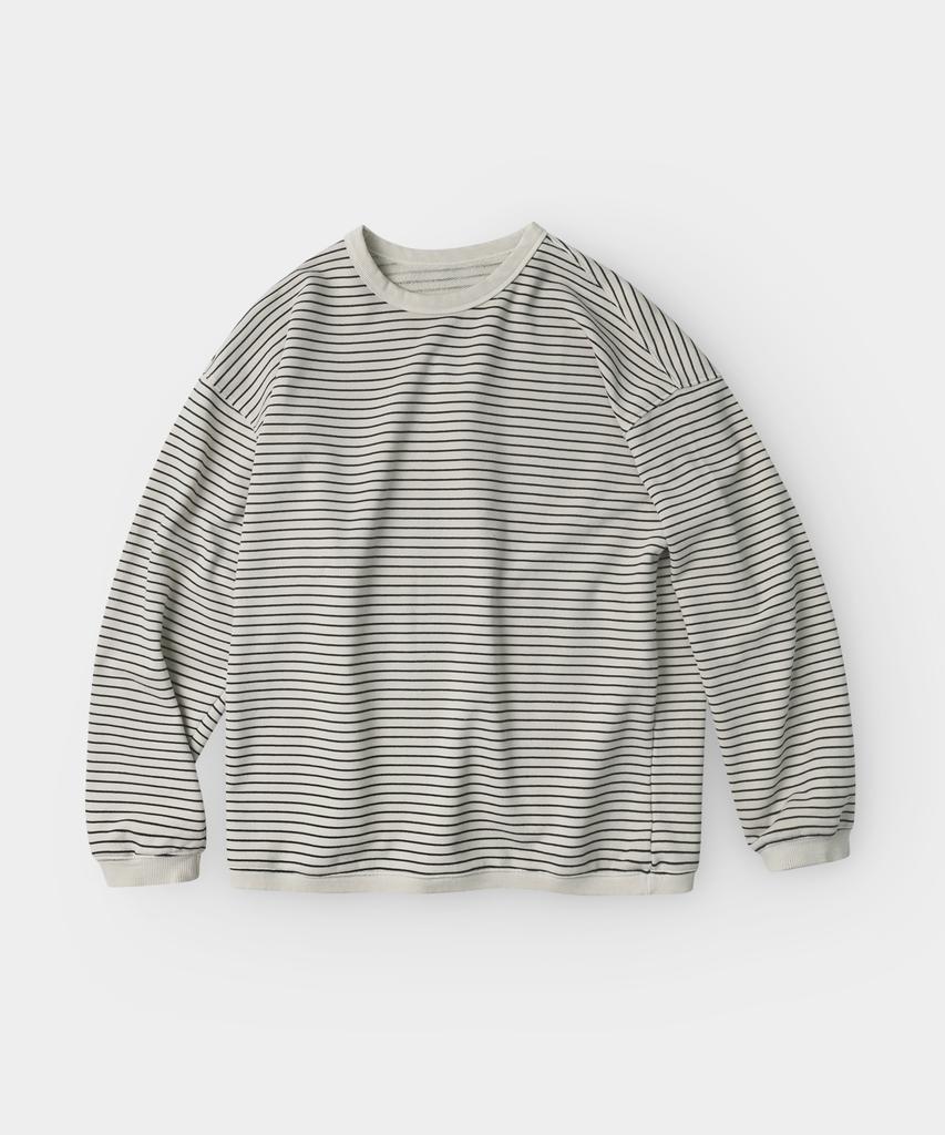 INDUST Pig-Dyeing Easy Stripe Sweatshirt_Midnight Blue