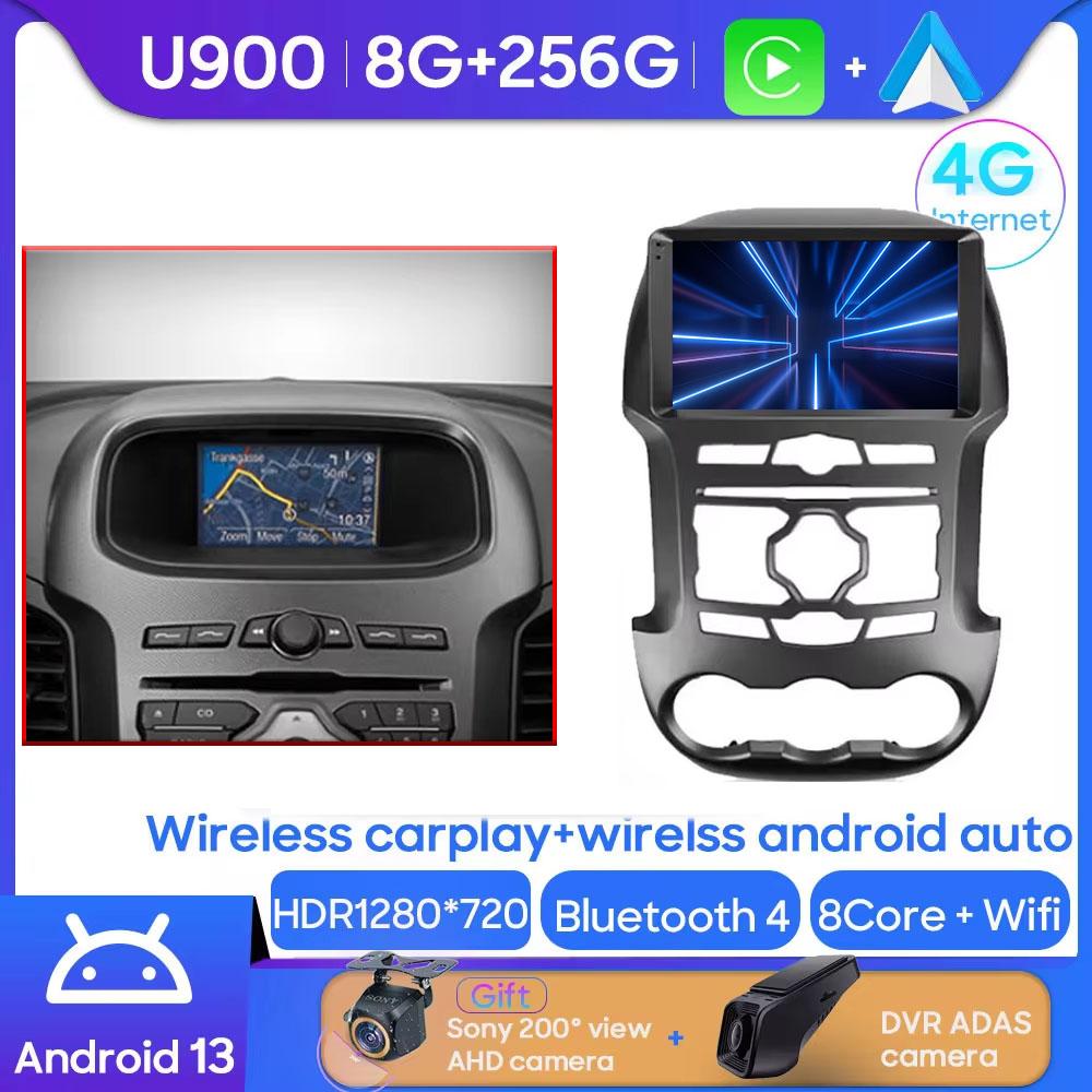 Android Multimedia For Ford Ranger 3 2011 - 2015 Car Stereo CPU Radio QLED Player Navigation Carplay Auto HDR 5G Cam BT Dash