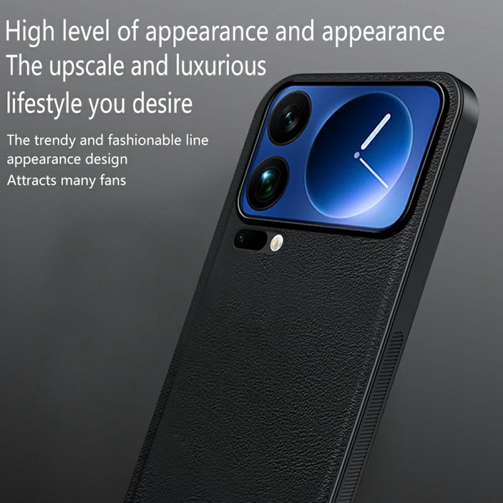 For Xiaomi 17 Pro Max Case PU + TPU + PC Phone Back Cover with Metal Lens Frame