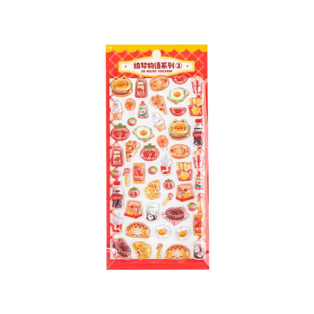 Japanese Style Mini 3D Sushi Candy Stickers - Kawaii Embossed Resin Decals - DIY Scrapbook Stationery Birthday Party Supplies