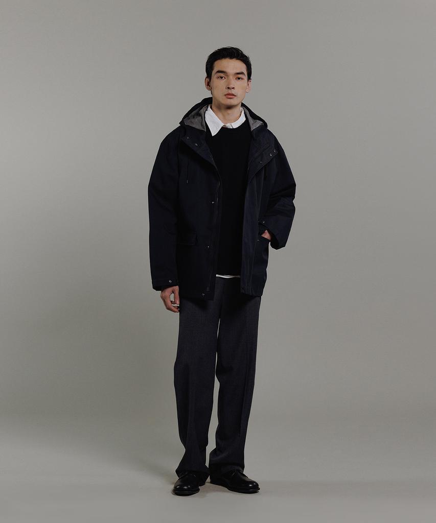 Blankroom 3-Layer Hoodie Parka_Dark Navy
