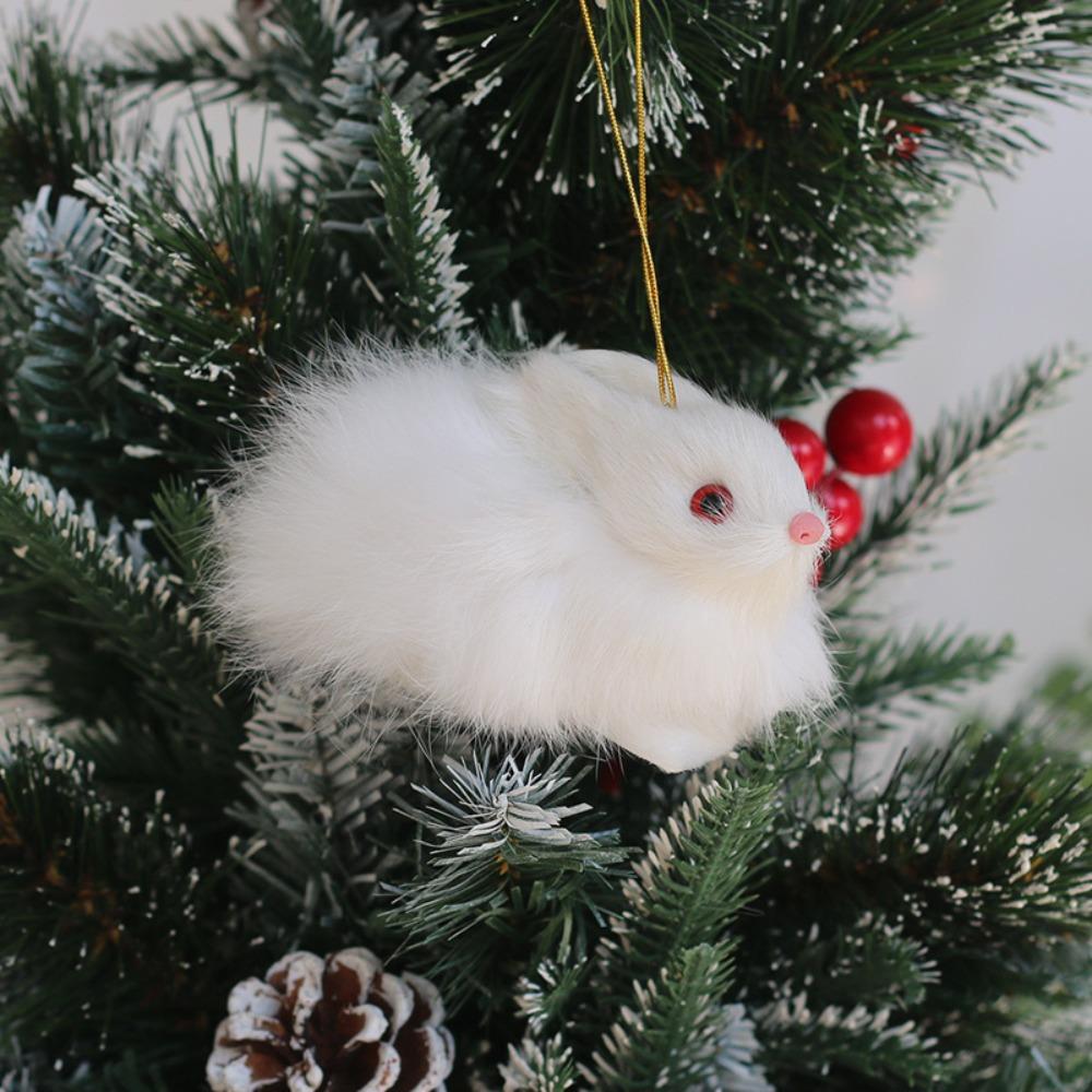 Bunny Plush Animal Ornament Plush Christmas Tree Hanging NEW Animal Models  Christmas Gifts