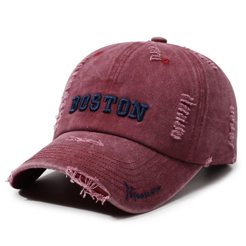 Washed denim cap children's big head circumference outdoor summer wide brim showing face small and old gray baseball cap men's