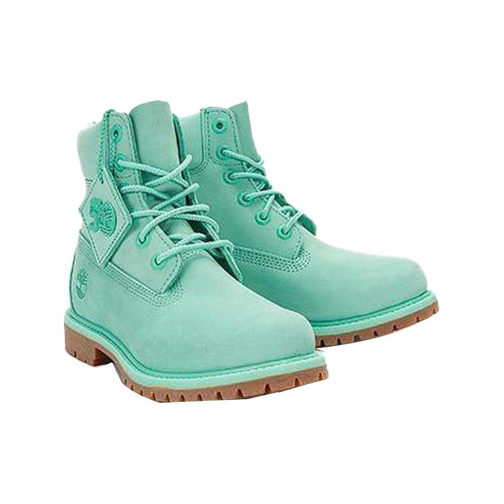 Timberland Leather Durable Shock Absorbing Comfortable Versatile Waterproof Short Boots Women boots Light-Green A412B